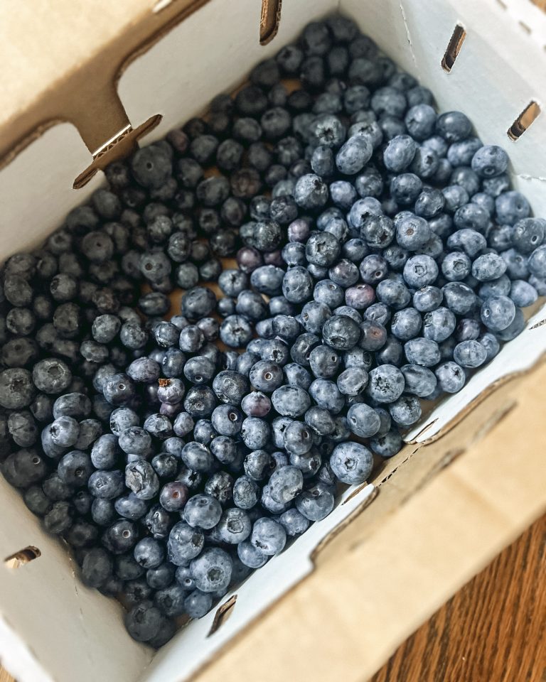 box of fresh blueberries