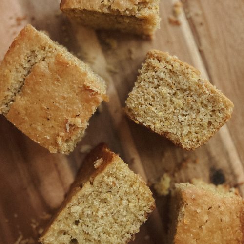 Sourdough Cornbread pieces using discard
