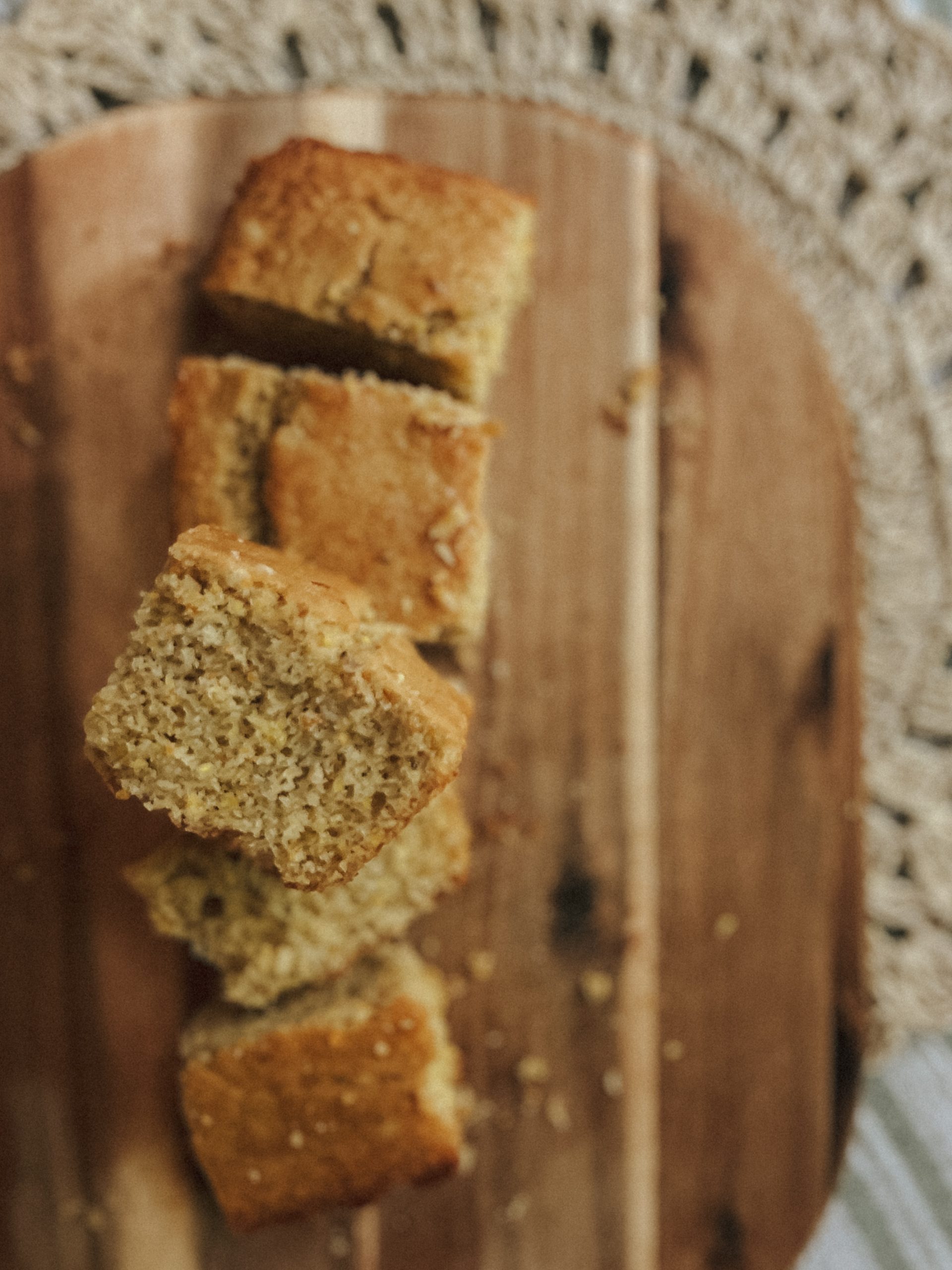 Sourdough Cornbread pieces stacked