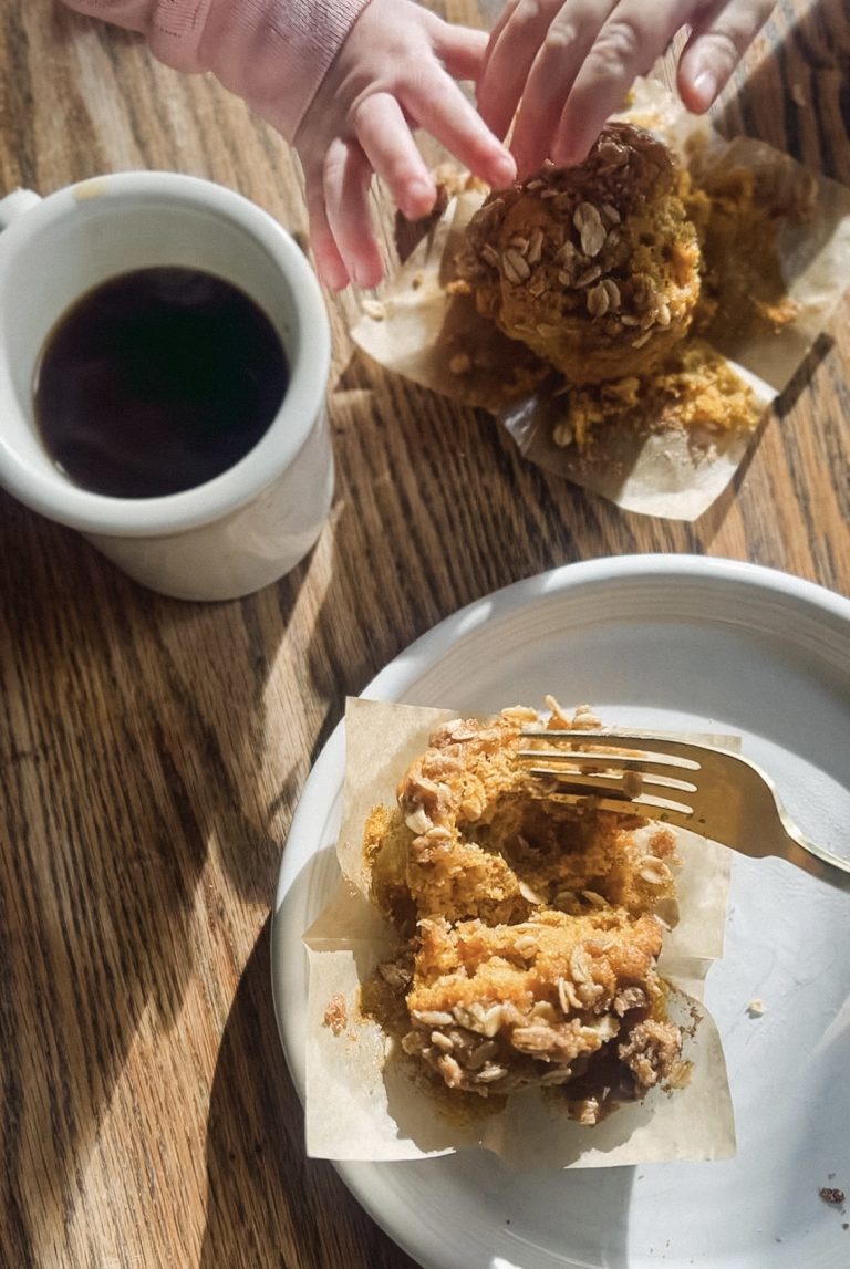 Pumpkin-Streusal-Muffin-with-coffee.