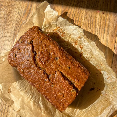 a loaf of pumpkin bread