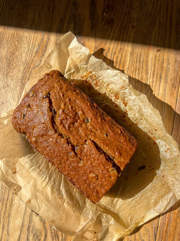 a loaf of pumpkin bread